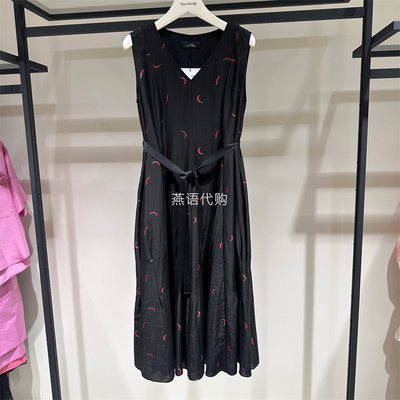 AUM奥姆正品春夏新款女装休闲无袖系带收腰连衣裙专柜2880