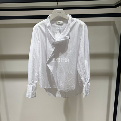AUM奥姆正品夏季纯棉防晒通勤风女立领衬衫上衣专柜1680商场同款