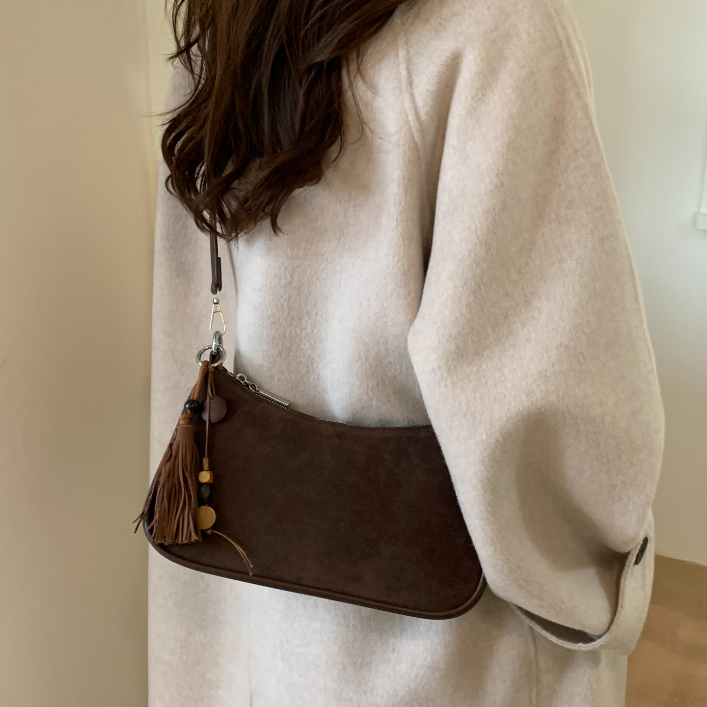 小包包女包新款复古麂皮绒小众简约复古迷你小方包简约腋下斜挎包