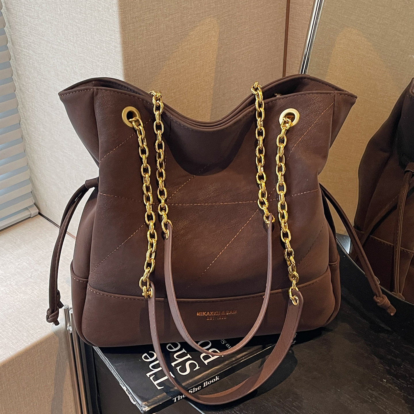 小香风大容量复古链条托特包