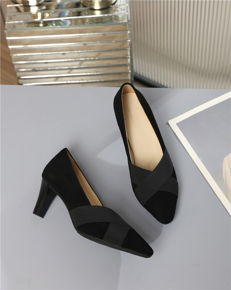 德国尖头高跟简约女鞋真皮单鞋