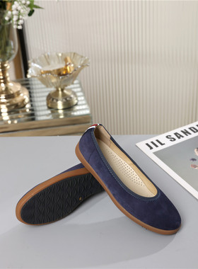 正品真皮德国Golbor女鞋2025春季新款坡跟圆头舒适妈妈单鞋42.450