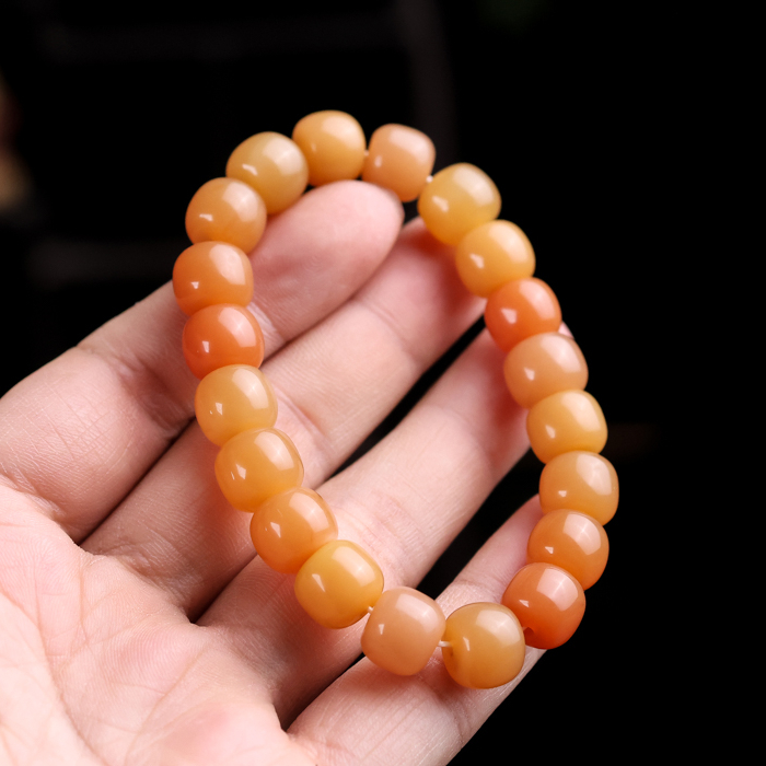新疆和田玉籽料原石手链男女款玉石手串手排天然玉石和田黄玉手串