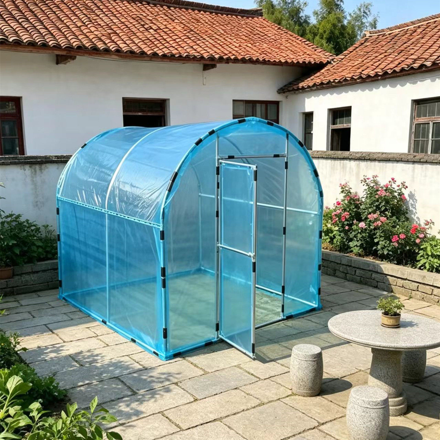 家用温室大棚骨架庭院小型暖棚阳光房花卉多肉植物过冬防冻保温棚