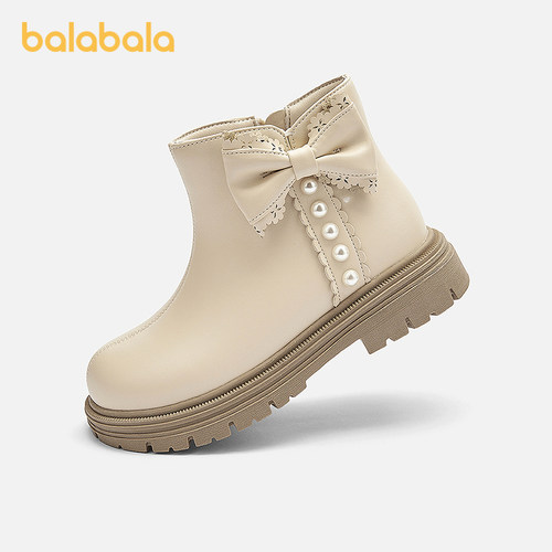 【balaOne】巴拉巴拉童鞋儿童靴子女童马丁靴春秋2025新公主短靴
