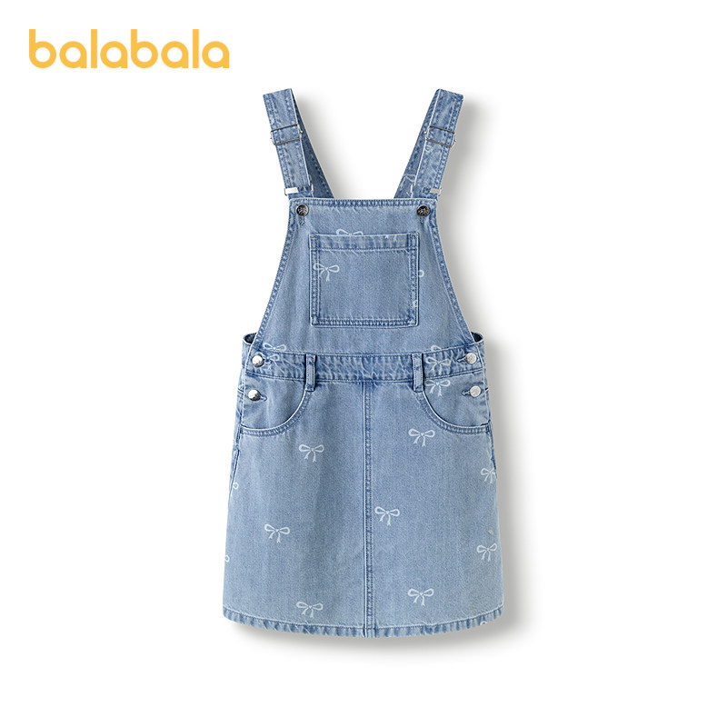 【商场同款】巴拉巴拉女童裙子儿童连衣裙2025新款夏装牛仔背带裙