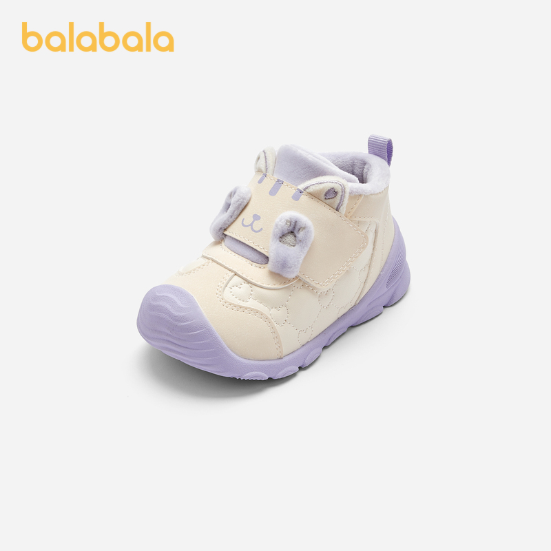 巴拉巴拉学步鞋女童防滑加绒可