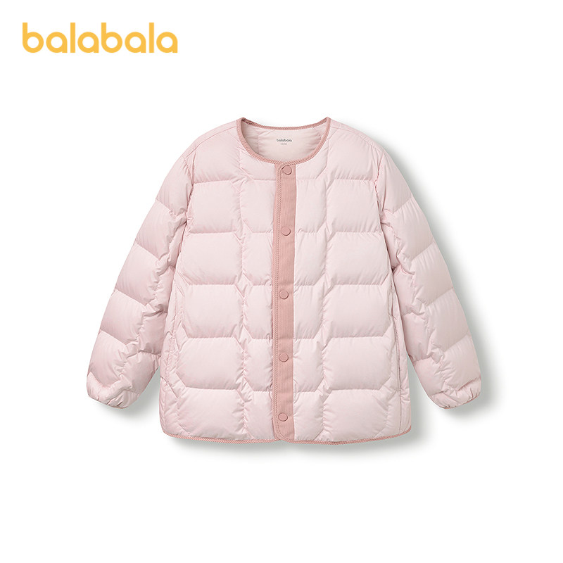巴拉巴拉【商场同款】童装儿童轻薄羽绒服宝宝女童男童2025冬外套