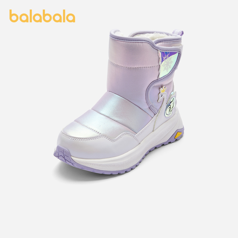 巴拉巴拉运动靴女童加绒防滑靴子