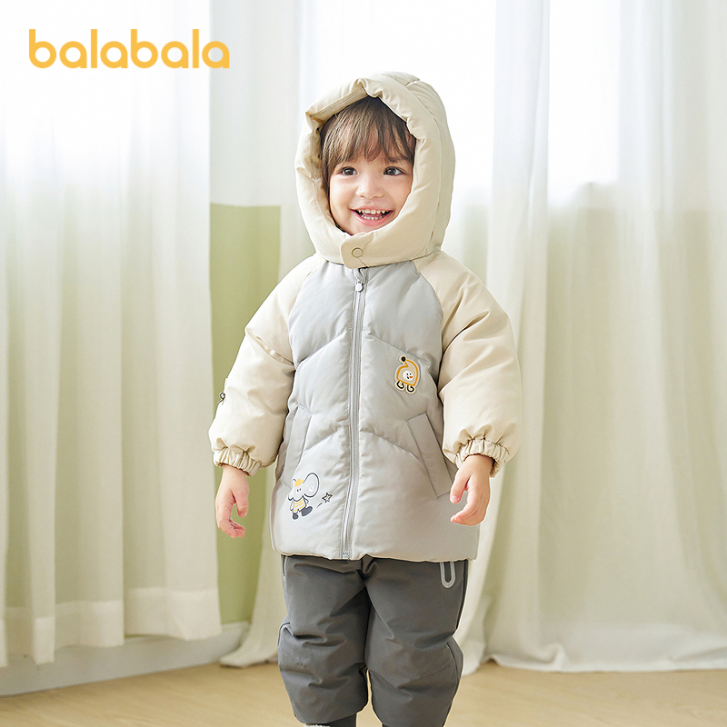 巴拉巴拉balaOne羽绒服宽松连帽