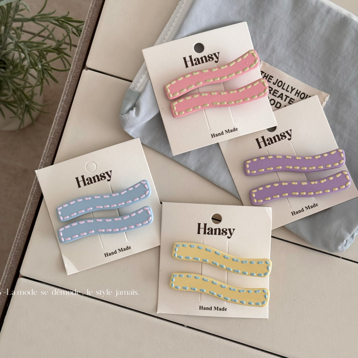 奶油冰激凌滴胶线断简约波浪发夹少女百搭碎发刘海夹发卡滴油