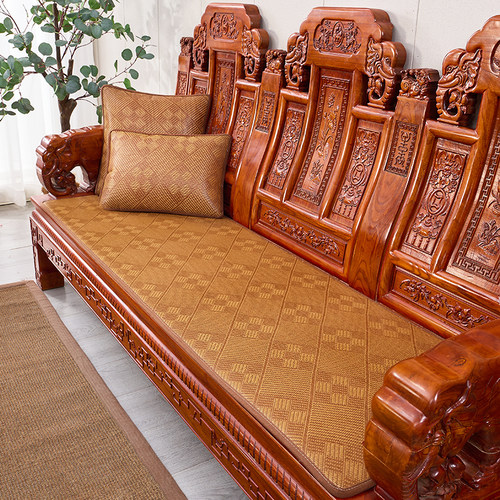 藤席实木凉席红木沙发垫防滑