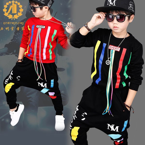 幼儿童街舞春秋练功套装潮嘻哈4男童舞蹈表演出服装韩版衣服5-6岁