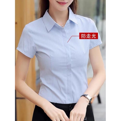 职业衬衫女短袖夏季薄款酒店前台