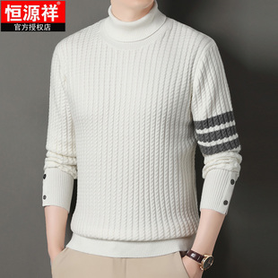 高领毛衣秋冬季 男装 新款 纯羊毛针织打底衫 保暖休闲时尚 恒源祥男士