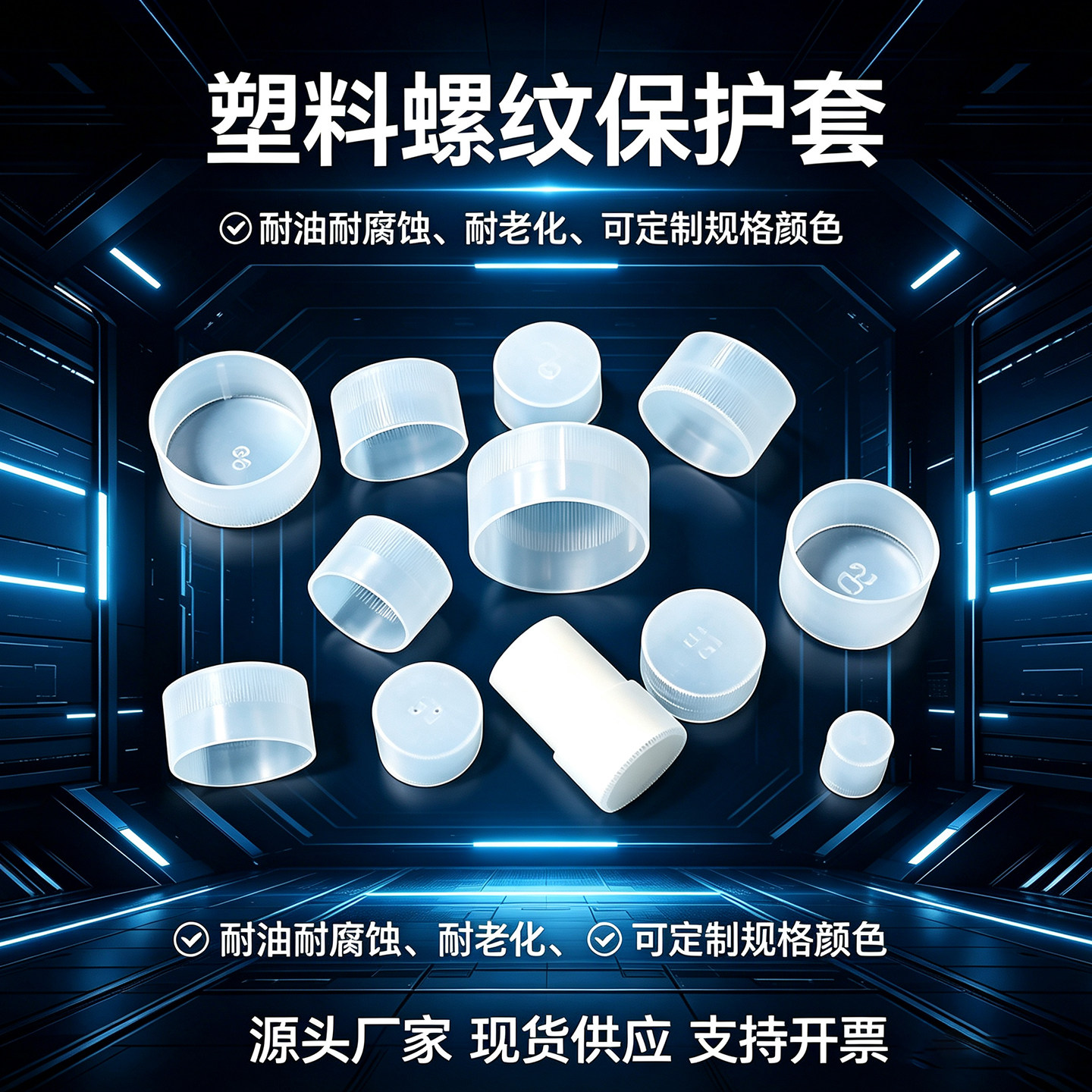 塑料螺纹保护套钢筋帽螺丝管盖图片
