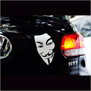 V字仇杀队车贴 复仇者 人物贴 后窗贴 反光贴电影汽车贴纸