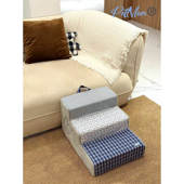 PetMan蓝调几何升级款 宠物楼梯拼色高级上下床保护老年犬可拆洗