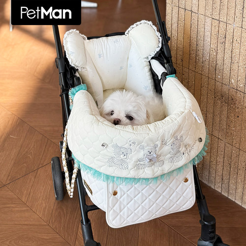 PetMan宠物推车围挡推车垫子卡通夏季冰丝凉感猫狗垫子车载外出