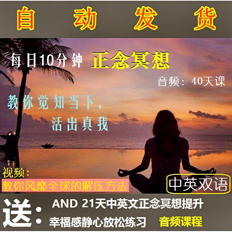 冥想音频每日10分钟正念冥想课程每天十分钟40天练习静坐解压放松