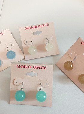 AZ韩国进口Aznavour小众设计感球球耳环甜美马卡龙色糖果球耳饰