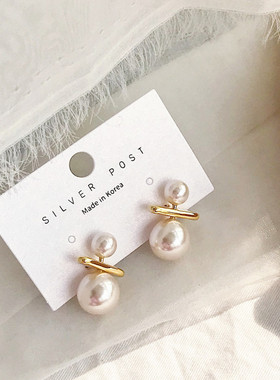 韩国东大门进口饰品简约气质珍珠耳钉小巧百搭耳环