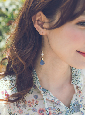 韩国东大门进口耳线精致不对称仿珍珠流苏混搭设计耳环耳钉耳线