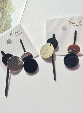 韩国进口Nuance耳环巴洛克风金币金属圆片低调个性奢华耳环耳钉