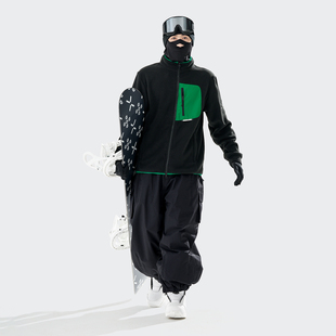 oddivsk新款滑雪服中间层摇粒绒内胆男女同款开衫外套情侣抓绒衣