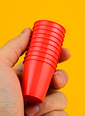 一次性红色环保塑料小酒杯20ml小号婚庆白酒杯敬酒杯品尝杯餐饮具