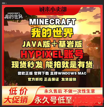 我的世界正版账号Java版+基岩版