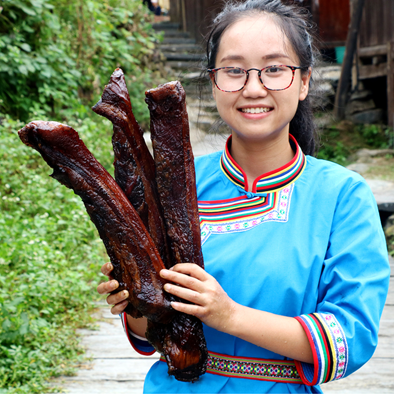 湘西腊肉农家自制 正宗柴火烟熏土猪五花肉腊肉 湖南特产腊味500g 粮油调味/速食/干货/烘焙 腌肉/腊肉/腊禽类 原图主图