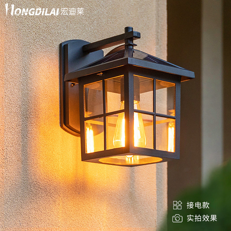 太阳能壁灯户外防水庭院中式复古室外别墅阳台露台花园大门墙壁灯