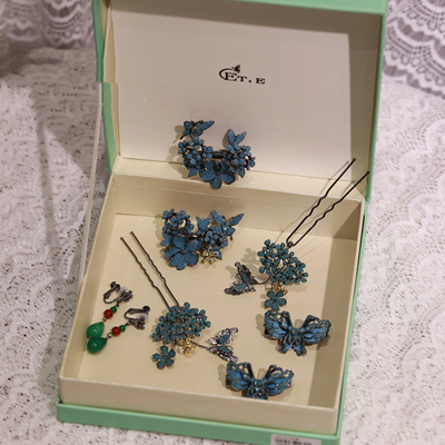 ETE正品景泰蓝分体中式造型晨袍旗袍造型婚礼点缀12945