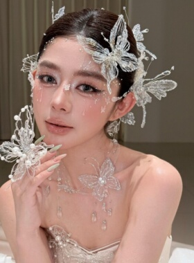 ETE正品新款新娘手作蝴蝶梦幻森系晨袍礼服超仙减龄配饰