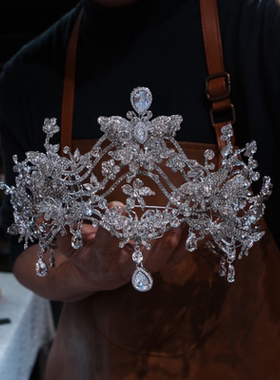 ETE新款锆石奢华水钻合金百搭王冠新娘白纱旅拍宴会王冠17379