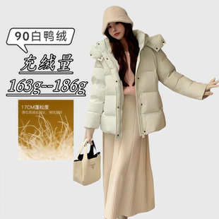 谷纪同款女装短款羽绒服女加厚宽松连帽小个子2025年新款冬季外套