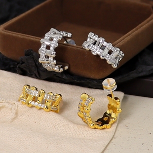 2026新款 高级感夸张独特漂亮耳环女显脸小圈圈编织超好看耳环 爆款