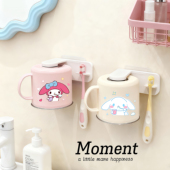 牙刷置物架磁吸不锈钢漱口杯牙刷架壁挂式 牙缸杯儿童倒挂刷牙杯子