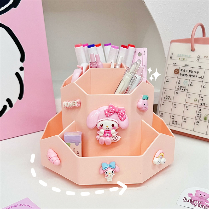 旋转笔筒大容量桌面文具收纳盒