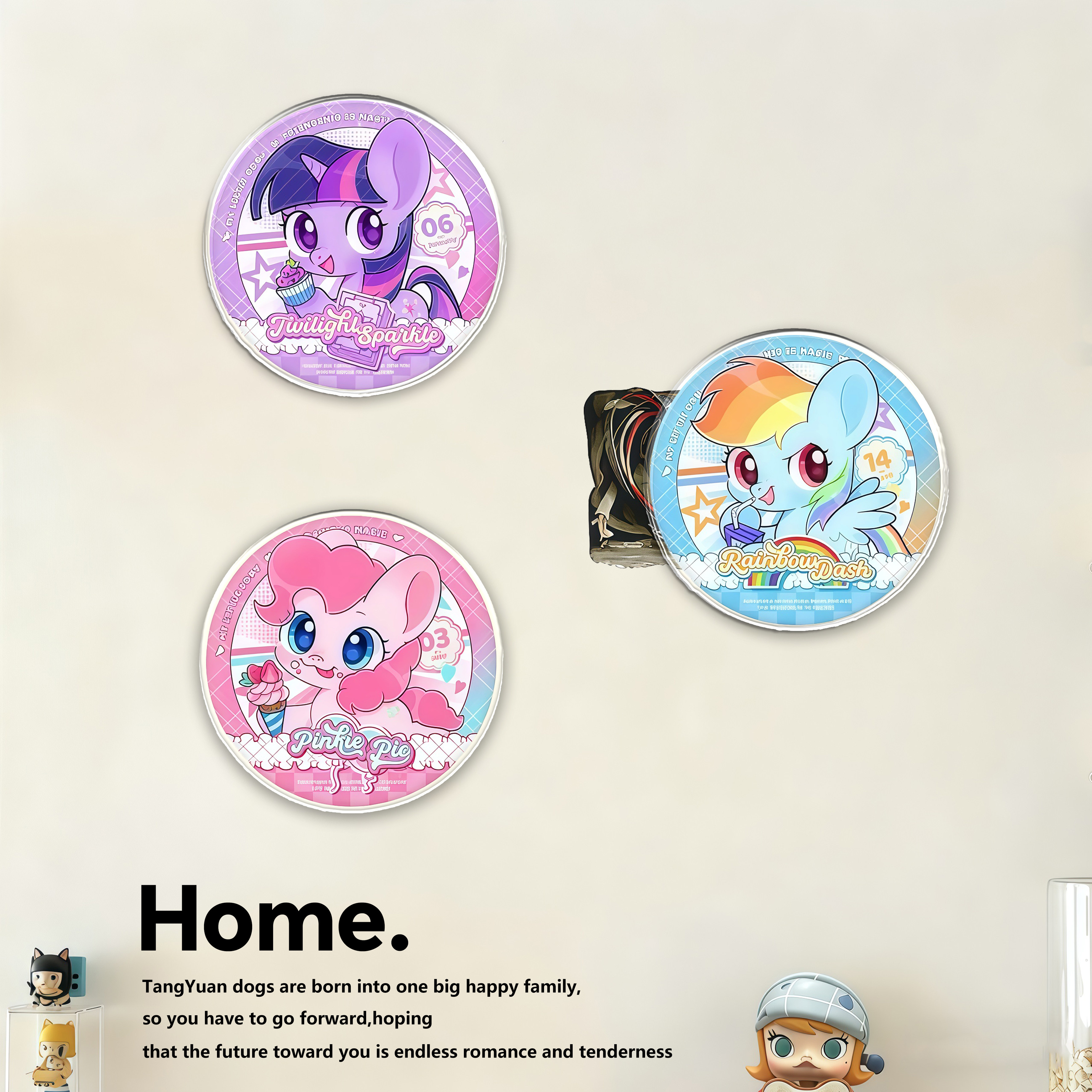 小马宝莉开关孔洞遮挡贴卡通可爱亚克力补墙洞遮丑装饰画自粘墙贴,家居饰品,软装墙贴,淘宝优惠券,粉丝福利购,淘宝优惠卷