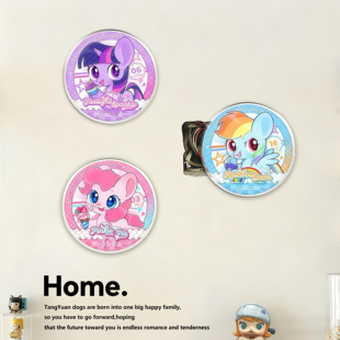 小马宝莉开关孔洞遮挡贴卡通可爱亚克力补墙洞遮丑装饰画自粘墙贴