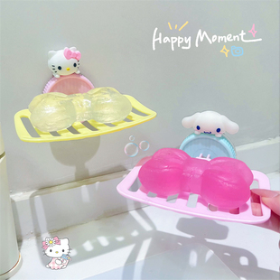 吸盘式壁挂肥皂盒免打孔浴室肥皂收纳厕所卫生间洗手皂置物架卡通