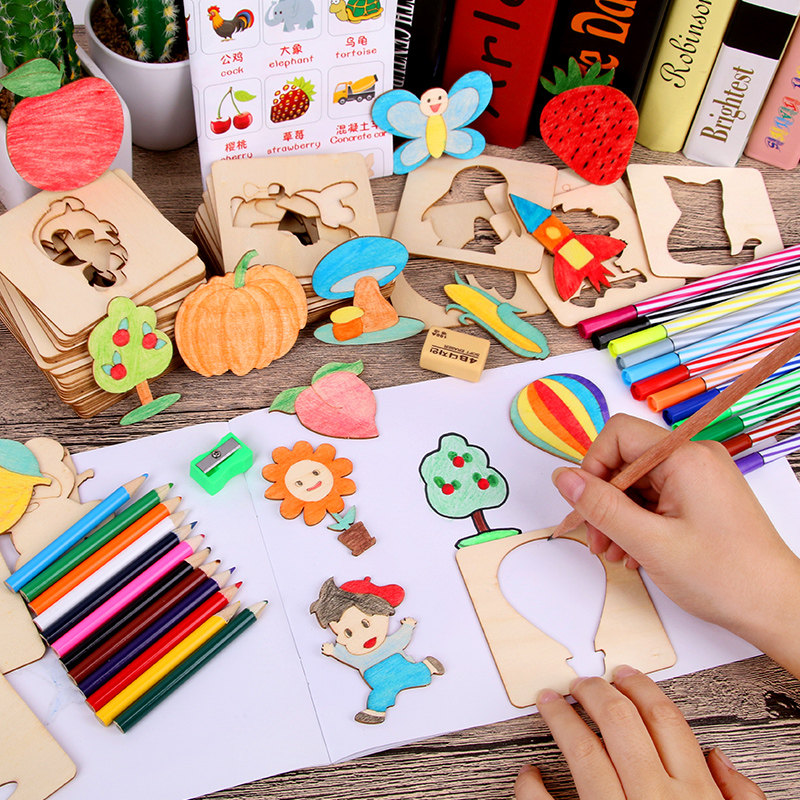 儿童画画工具模板绘画套装幼儿园彩笔涂鸦玩具小学生绘画美术用品