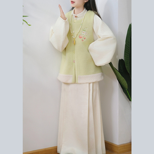 锦宣阁原创【糯叽叽】冬款明制汉服圆领比甲加绒加厚冬季汉服日常