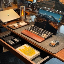 北美黑胡桃全实木家用升降桌抽屉可定制