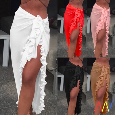 Women Cover Up Chiffon Beach Dress Sarong Bikini Wrap Skirts