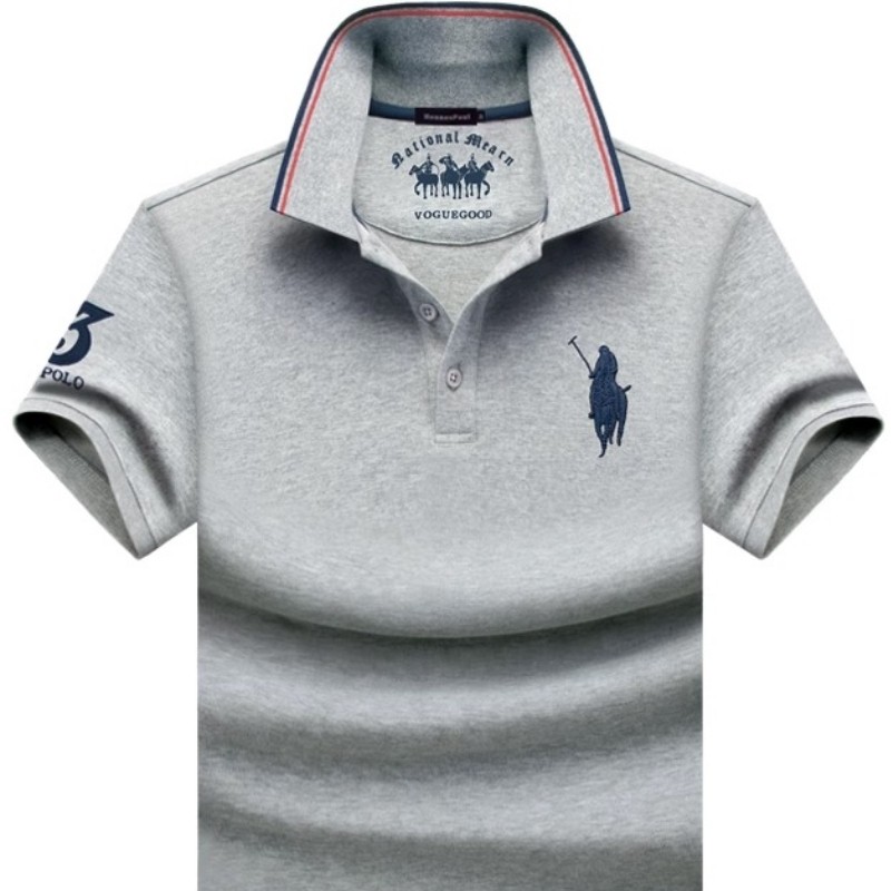 高端保罗POLO衫男士短袖T恤 夏季纯棉翻领半袖宽松加大码男装体恤