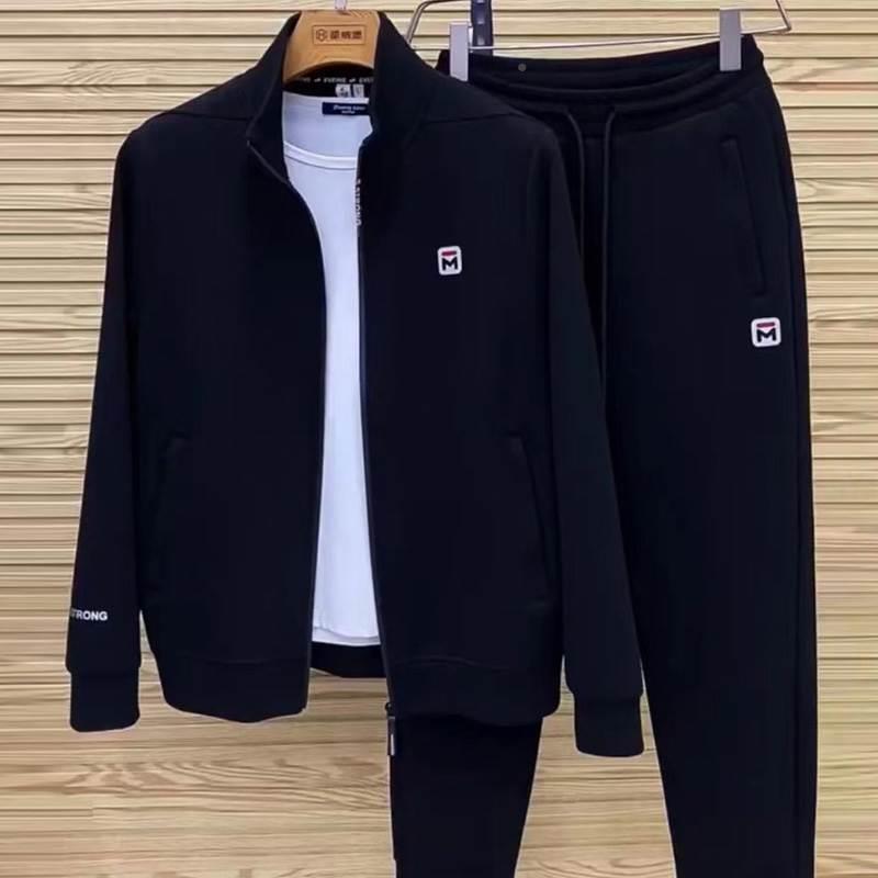 休闲运动套装男士2025新款春秋季时尚潮牌宽松立领工装外套两件套