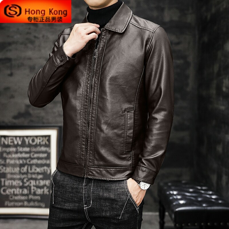 真皮皮衣男2025新款春秋冬季翻领绵羊皮高端加绒加厚夹克男士外套